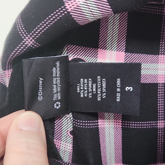 Disney Women's Pink and Black Plaid Jacket - Picture 3 of 7